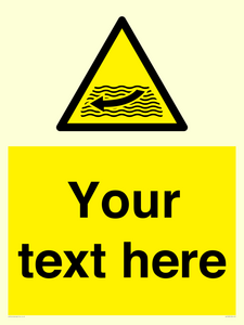 Custom Warning strong river flows